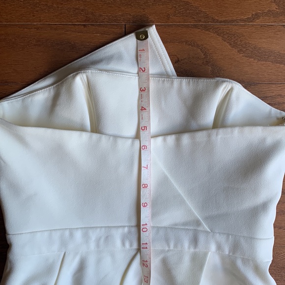 House of CB London Uma Mini Dress White Strapless Asymmetrical Dress Size Medium - Picture 14 of 15